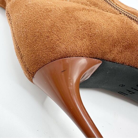 IDIFU Chestnut Brown Suede Side-zip Stiletto Ankle‎ Boot Sz 8 - Picture 7 of 12